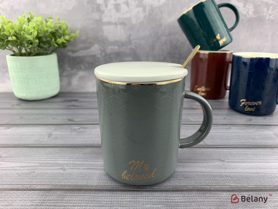Керамічна чашка "Beloved" сіра