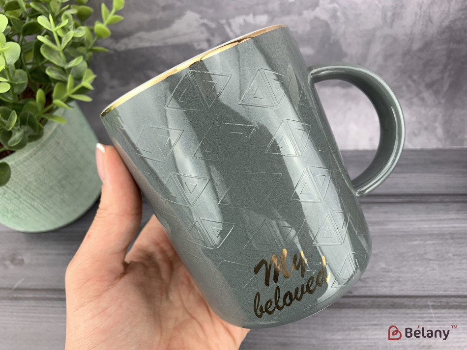 Керамічна чашка "Beloved" сіра | 2