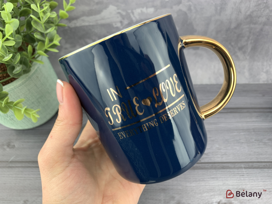 Керамічна чашка "Other fonts" синя | 2