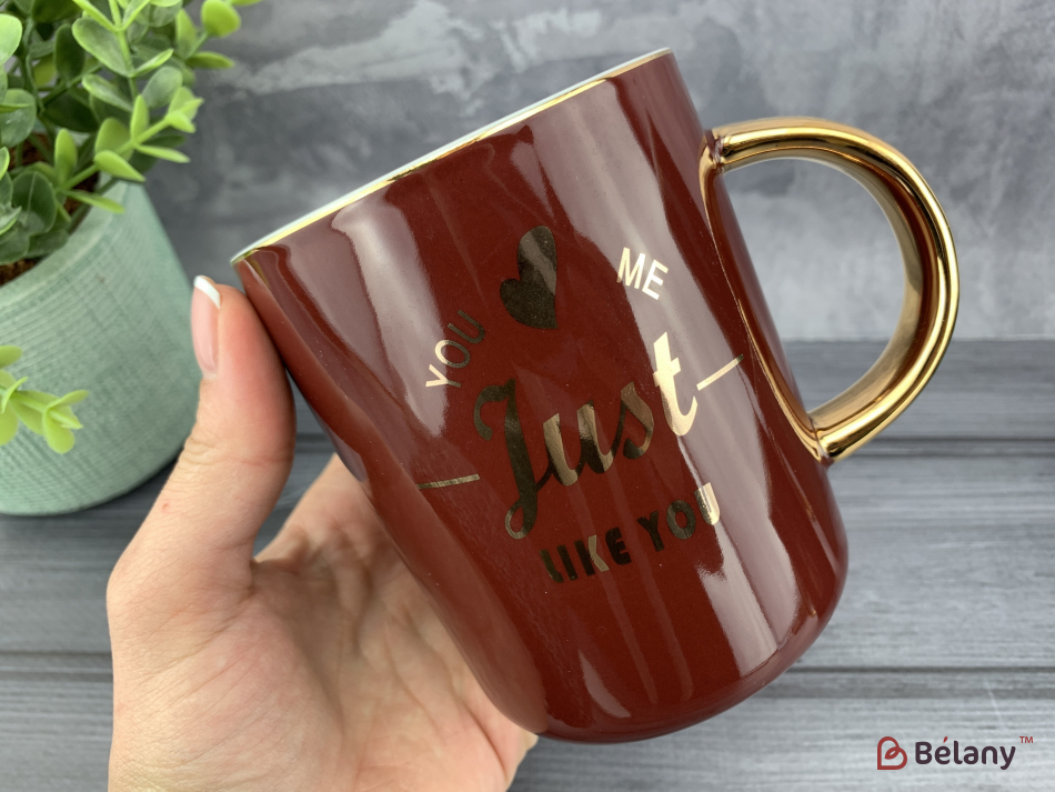 Керамічна чашка "Other fonts" бордо | 2
