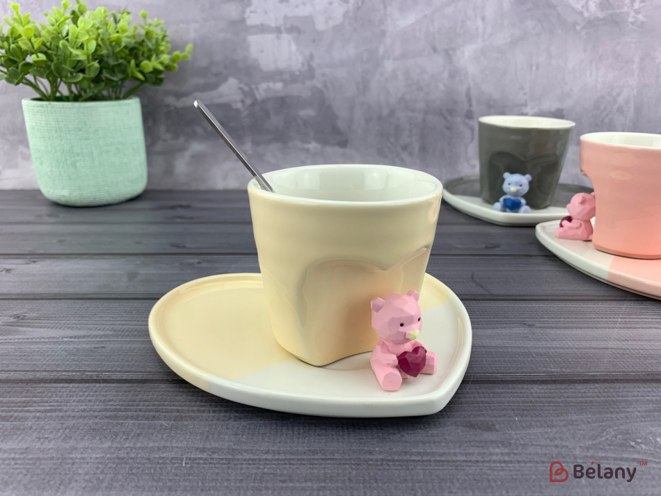 Керамічна чашка "Lovely bear" жовта