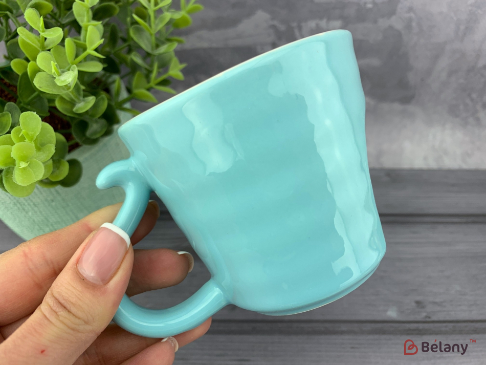 Керамическая чашка "Lovely bear" голубая | 3