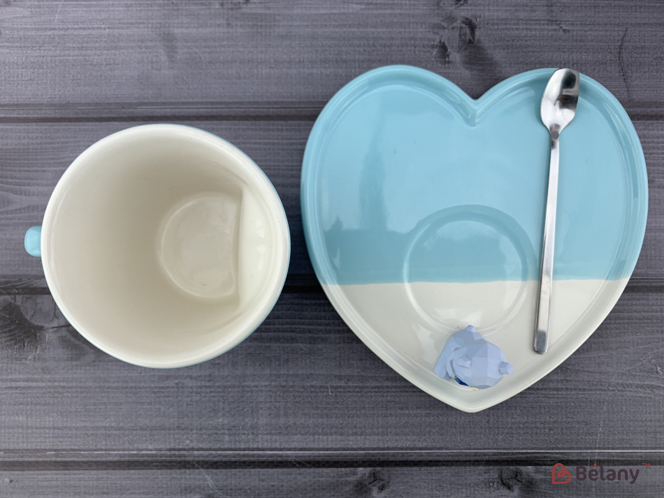 Керамическая чашка "Lovely bear" голубая | 5