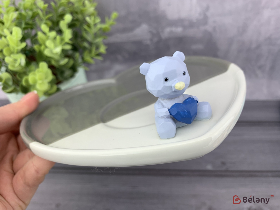 Керамічна чашка "Lovely bear" сіра | 2