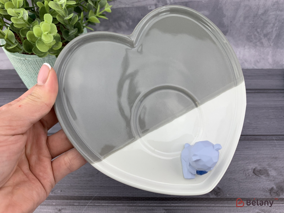 Керамічна чашка "Lovely bear" сіра | 3