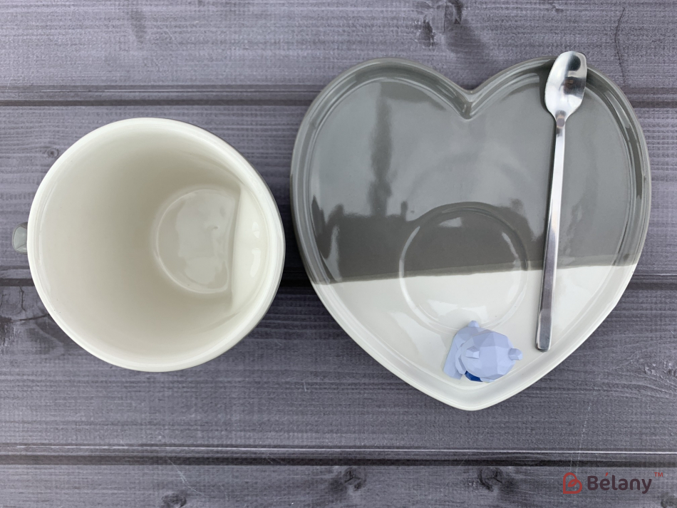 Керамічна чашка "Lovely bear" сіра | 5