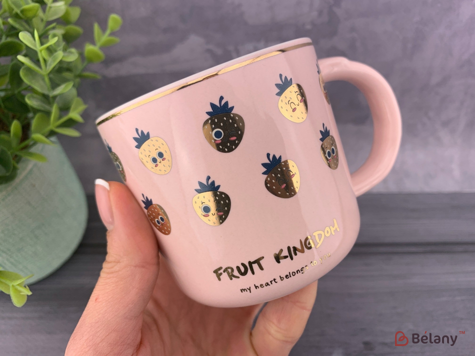 Керамічна чашка "Fruit Kingdom" рожева | 2