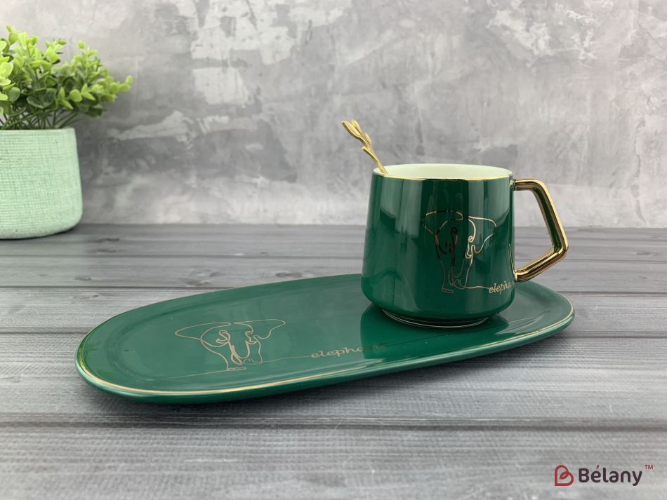 Керамічна чашка "Green elephant"