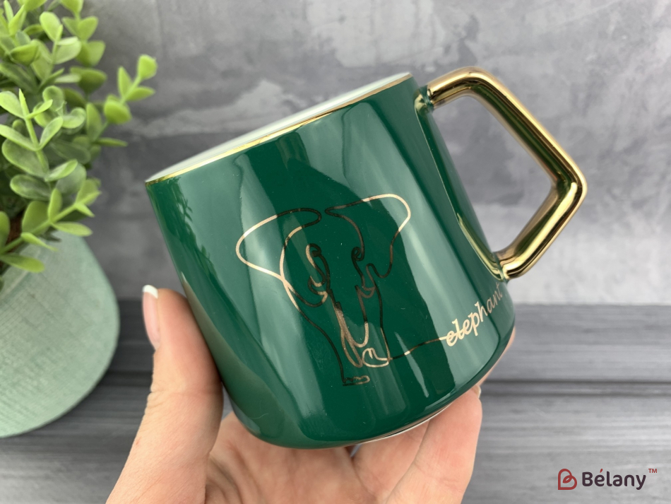 Керамічна чашка "Green elephant" | 2