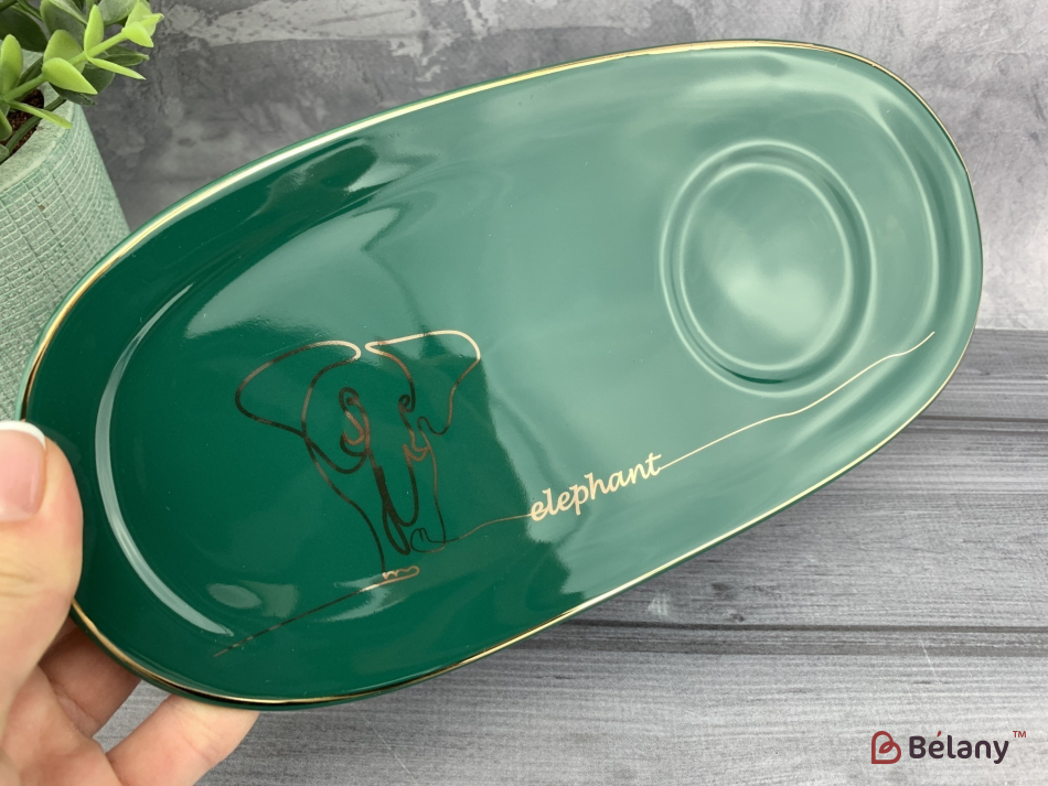 Керамічна чашка "Green elephant" | 4