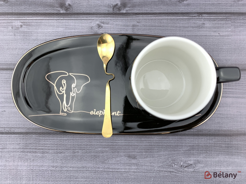 Керамічна чашка "Black elephant" | 3