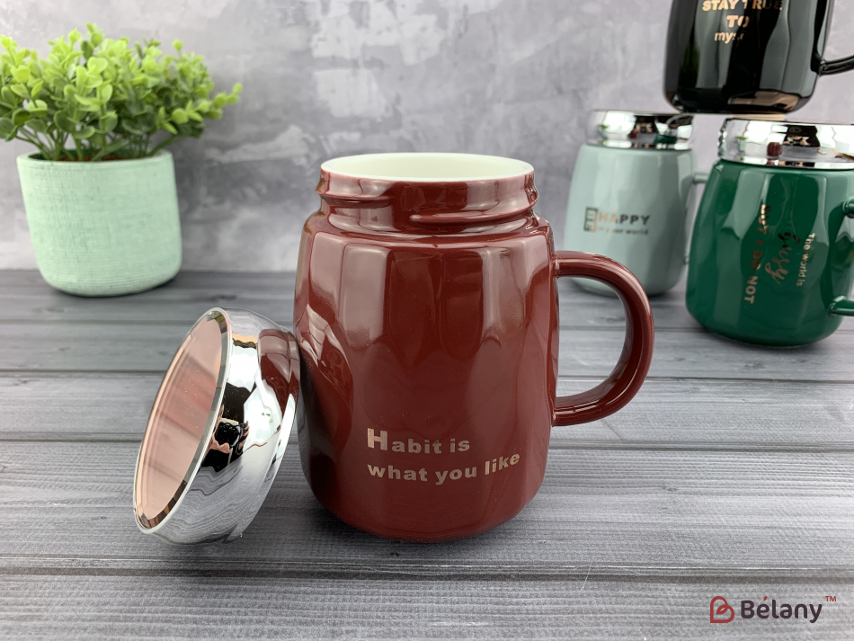 Керамічна чашка "See the world" бордо