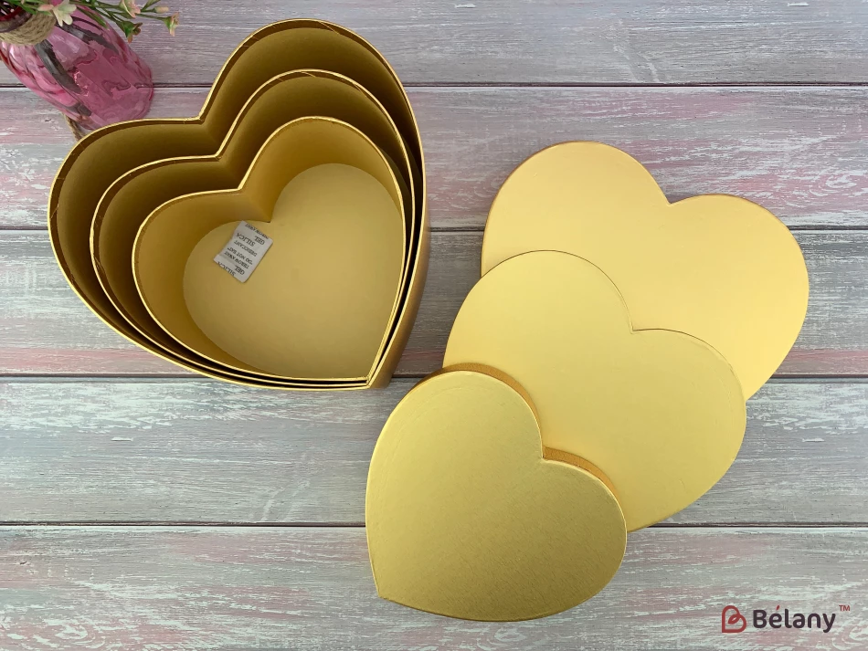 Коробка в форме сердца "Liquid" золото | 2