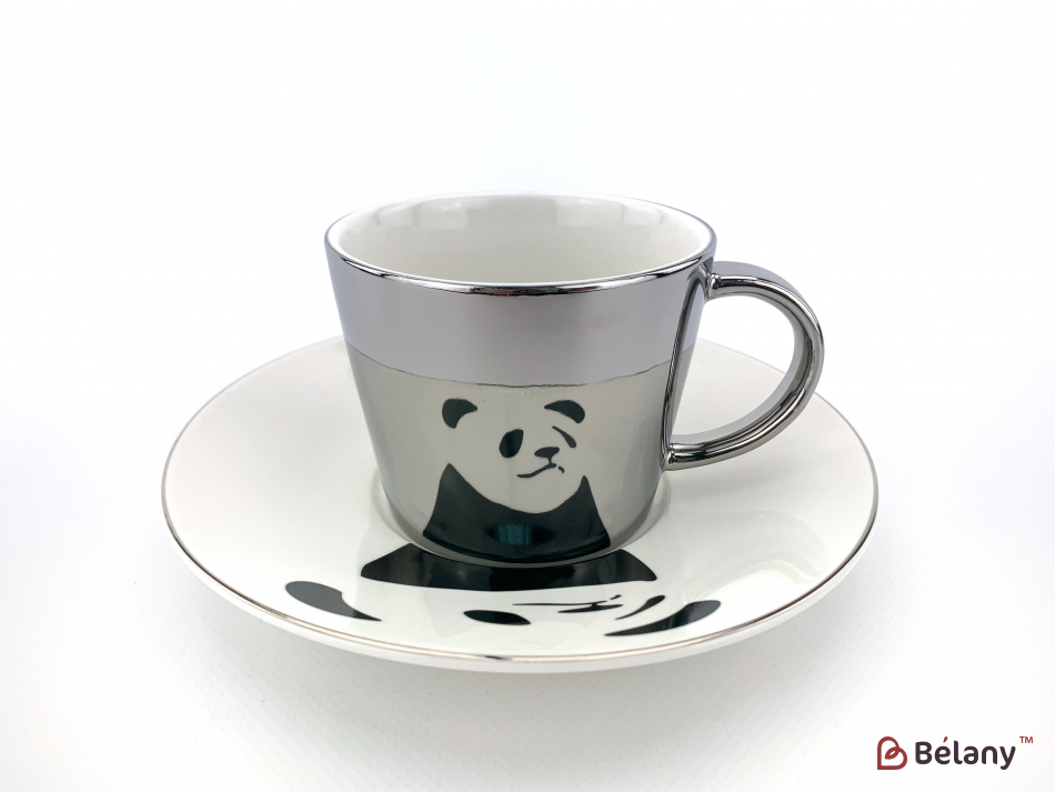 Керамічна чашка "Reflection" із блюдцем панда