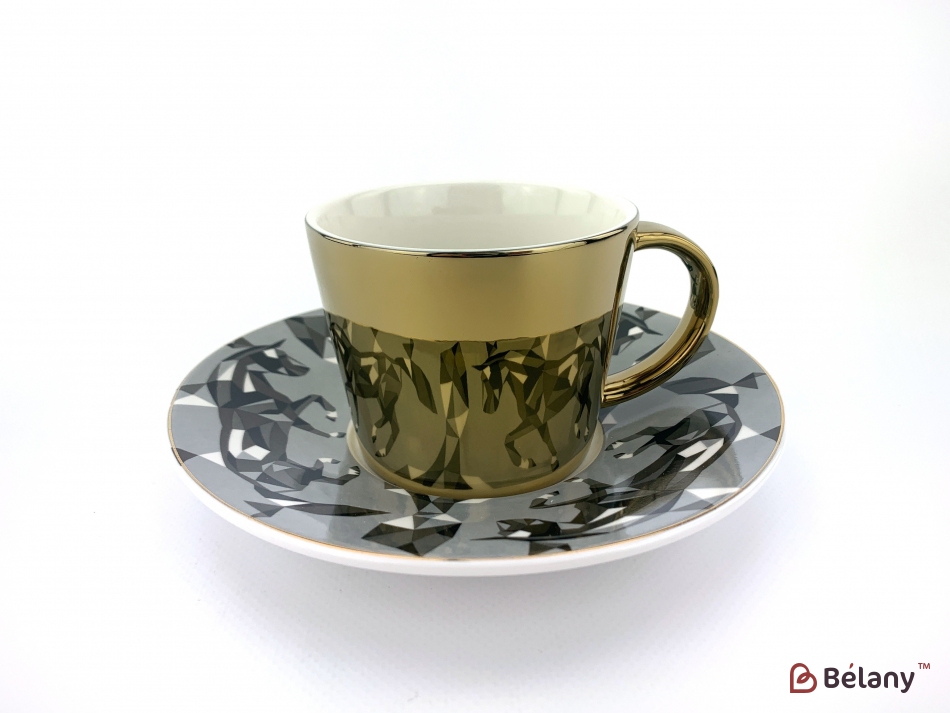 Керамічна чашка "Reflection" із блюдцем конячки