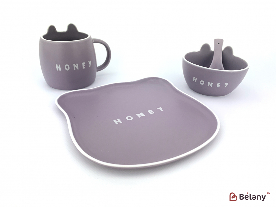 Комплект дитячого посуду "Honey" фіолетовий