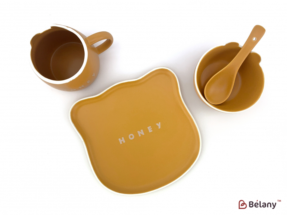 Комплект дитячого посуду "Honey" оранж | 4