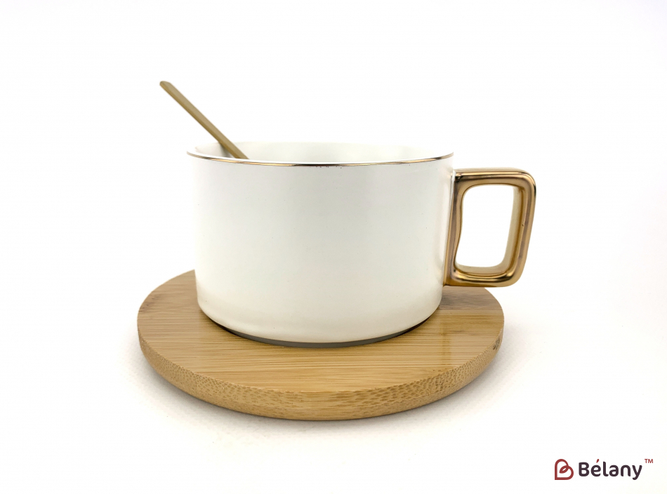 Керамічна чашка "Wood and Color" біла