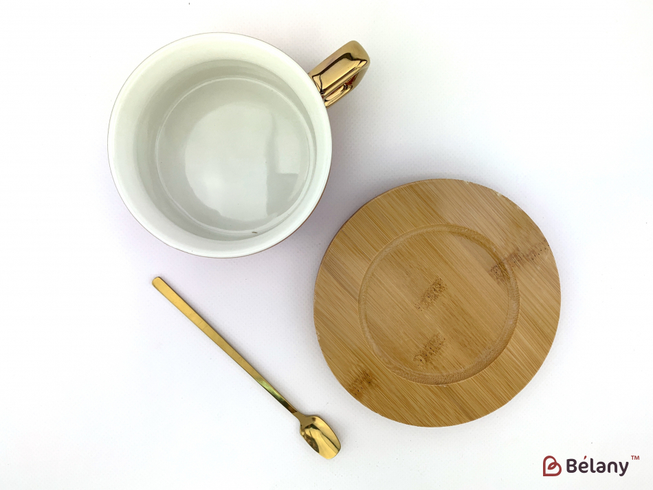 Керамічна чашка "Wood and Color" біла | 2