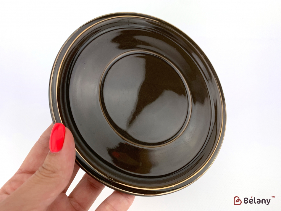 Керамічна чашка з блюдцем "Figures" чорний горошок | 4