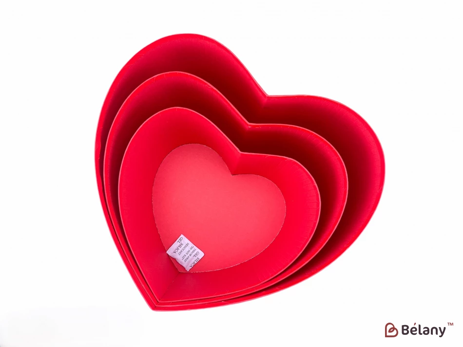 Коробка в форме сердца "Gold edge" красная | 6