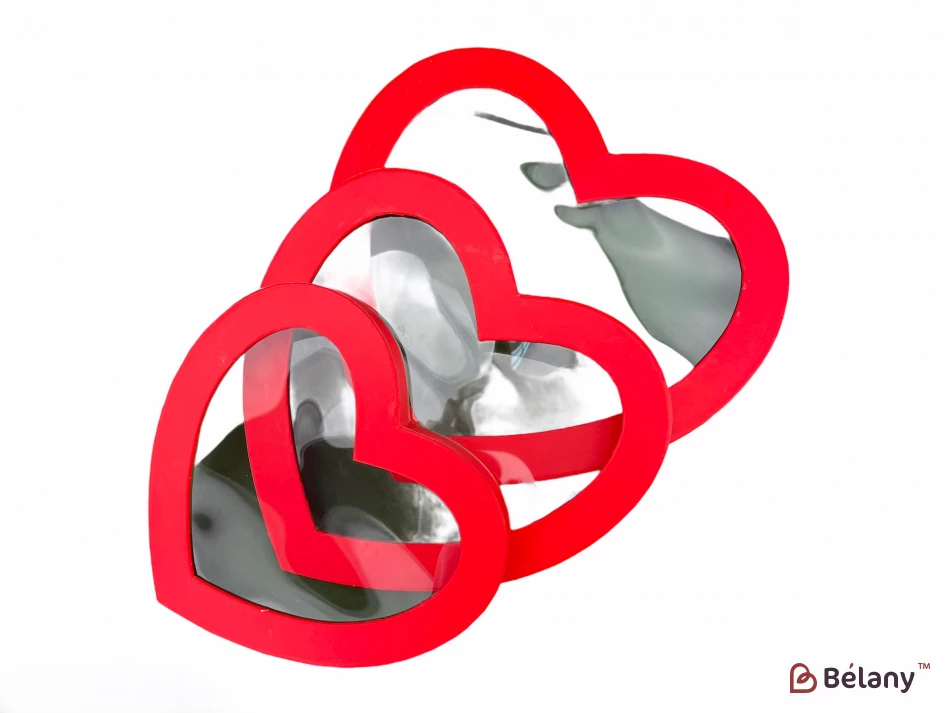 Коробка в форме сердца "Gold edge" красная | 4