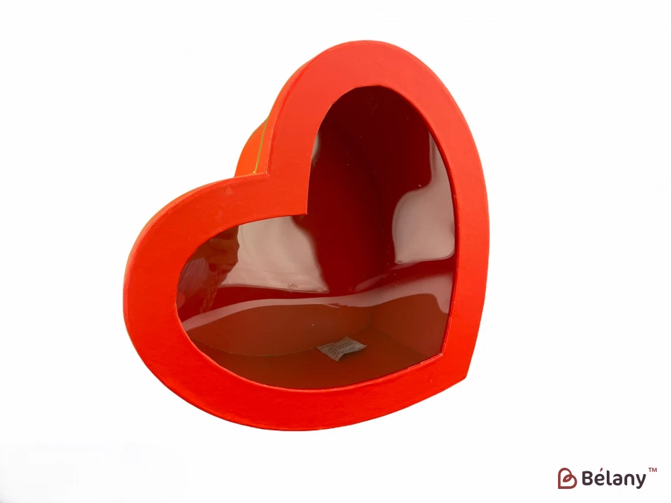 Коробка в форме сердца "Gold edge" красная | 3