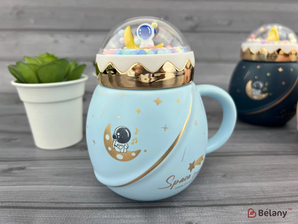 Керамическая чашка "Lost in Space" голубая