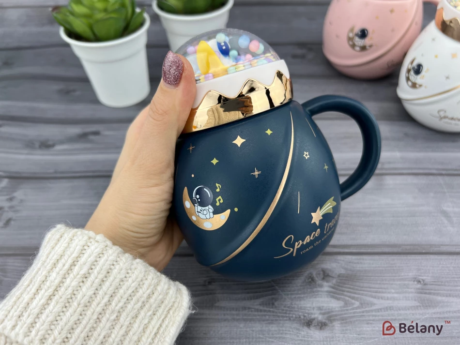 Керамическая чашка "Lost in Space" темно-синяя | 2