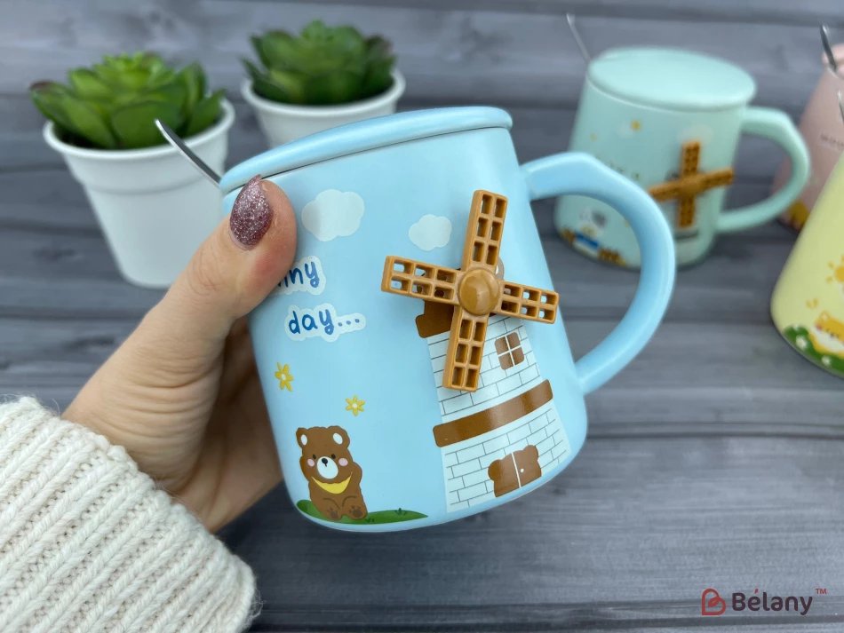 Керамічна чашка "Holland mill" блакитна | 2