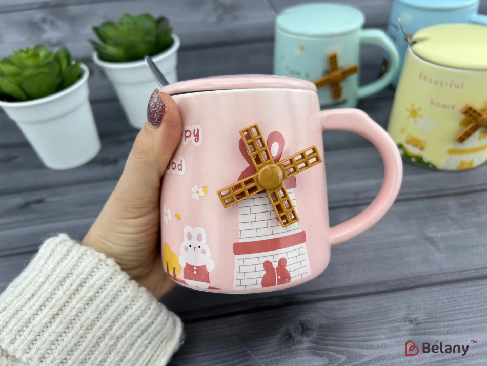 Керамічна чашка "Holland mill" рожева | 2