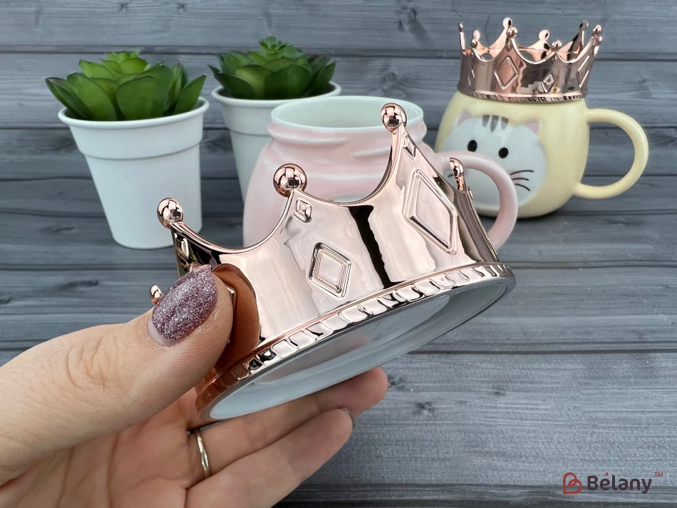 Керамическая чашка "Kitty King" розовая | 3