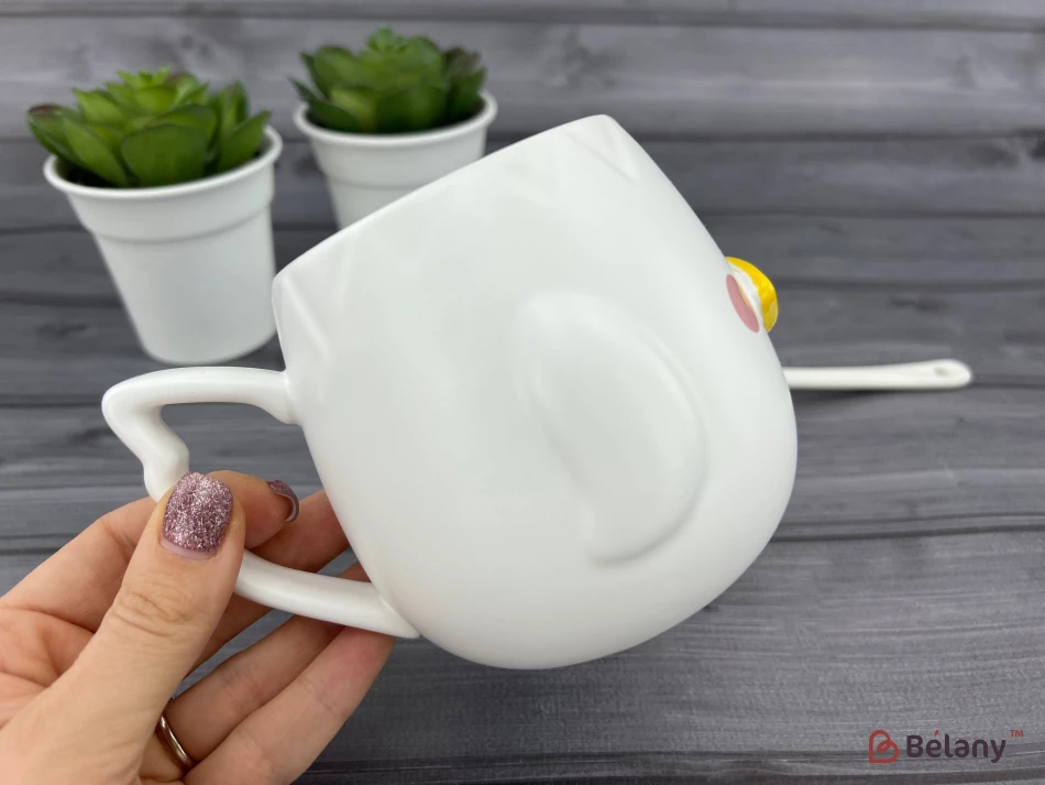 Керамічна чашка "Ducky Face" біла | 4