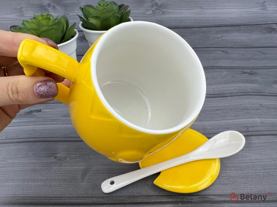 Керамічна чашка "Ducky Face" жовта | 3