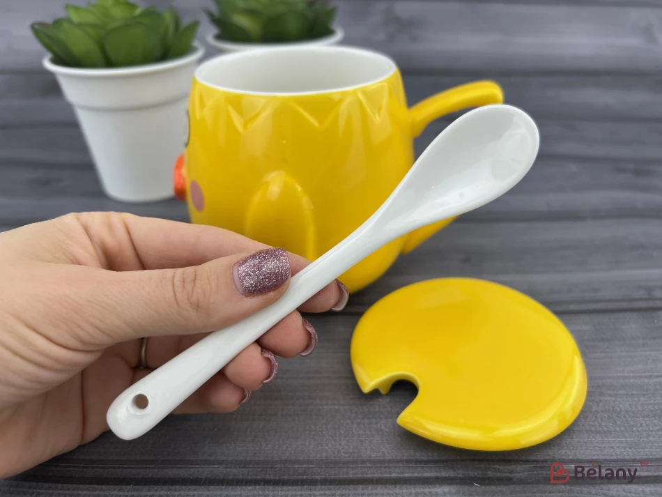 Керамічна чашка "Ducky Face" жовта | 4