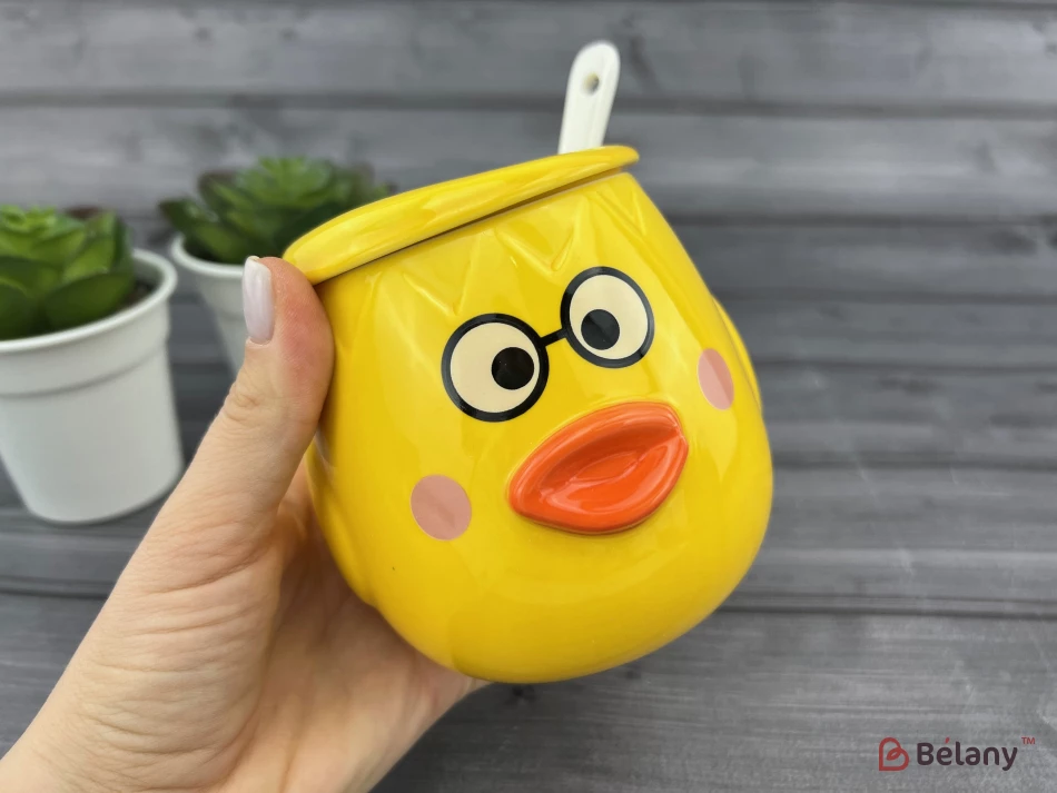 Керамічна чашка "Ducky Face" жовта | 2