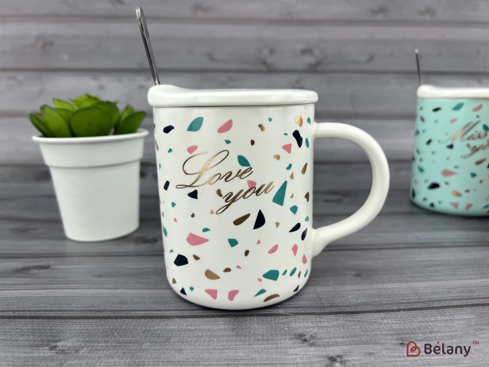 Керамическая чашка "Colory" белая