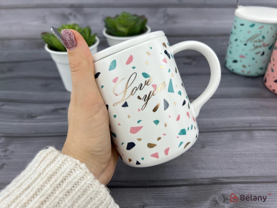 Керамическая чашка "Colory" белая | 2