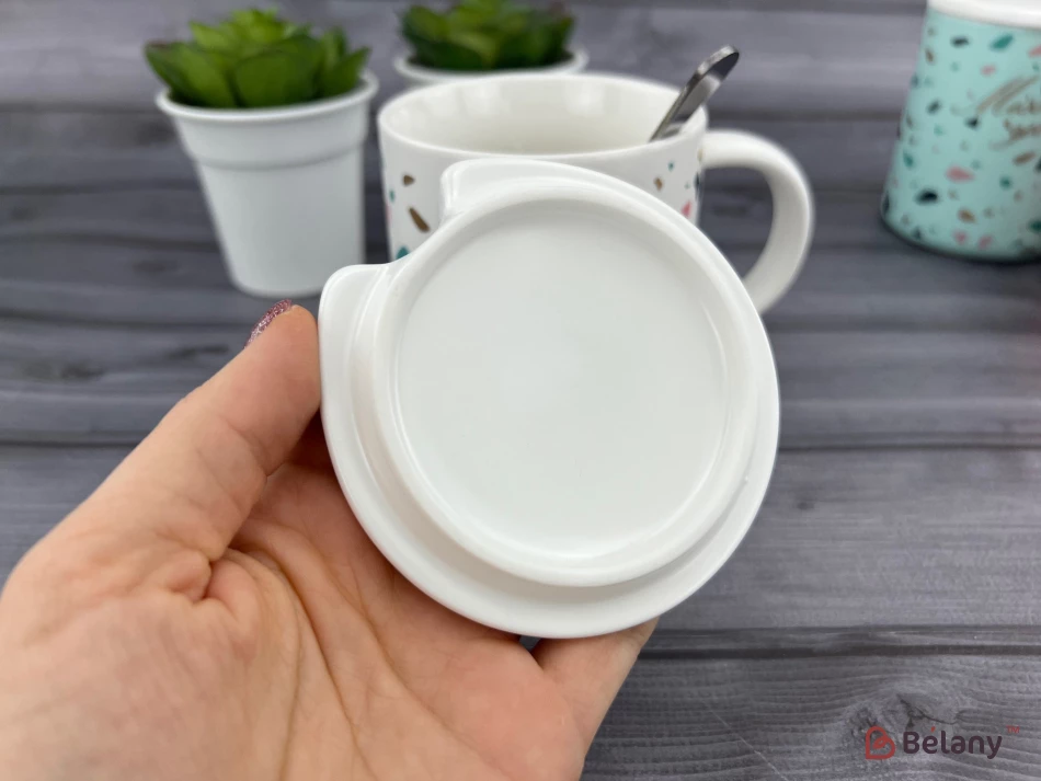 Керамическая чашка "Colory" белая | 4