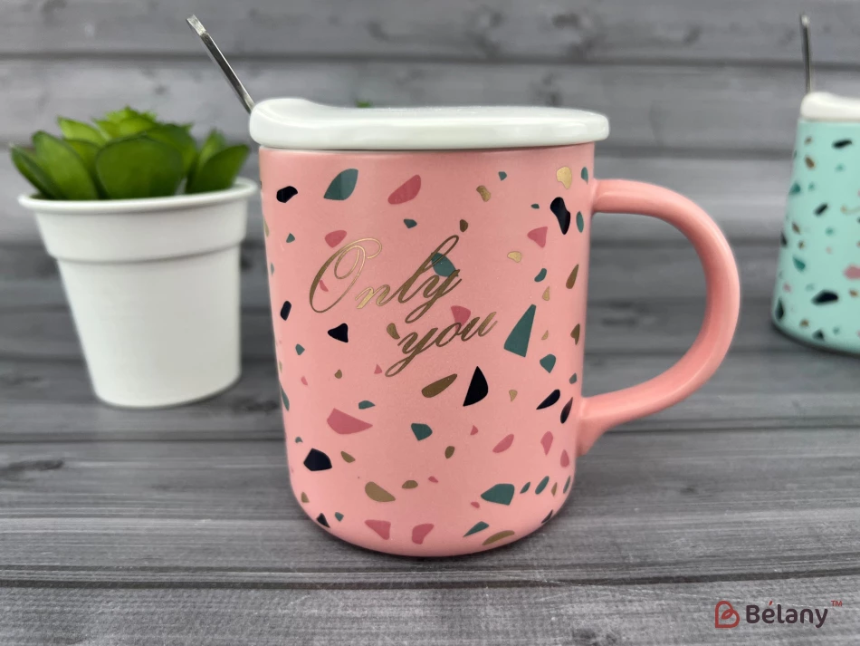 Керамическая чашка "Colory" розовая