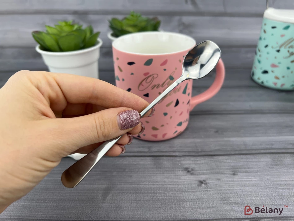 Керамическая чашка "Colory" розовая | 3