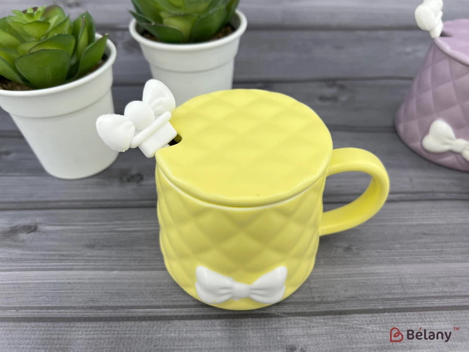 Керамічна чашка "Softy bow" жовтий | 3
