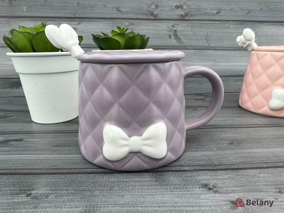 Керамічна чашка "Softy bow" бузковий