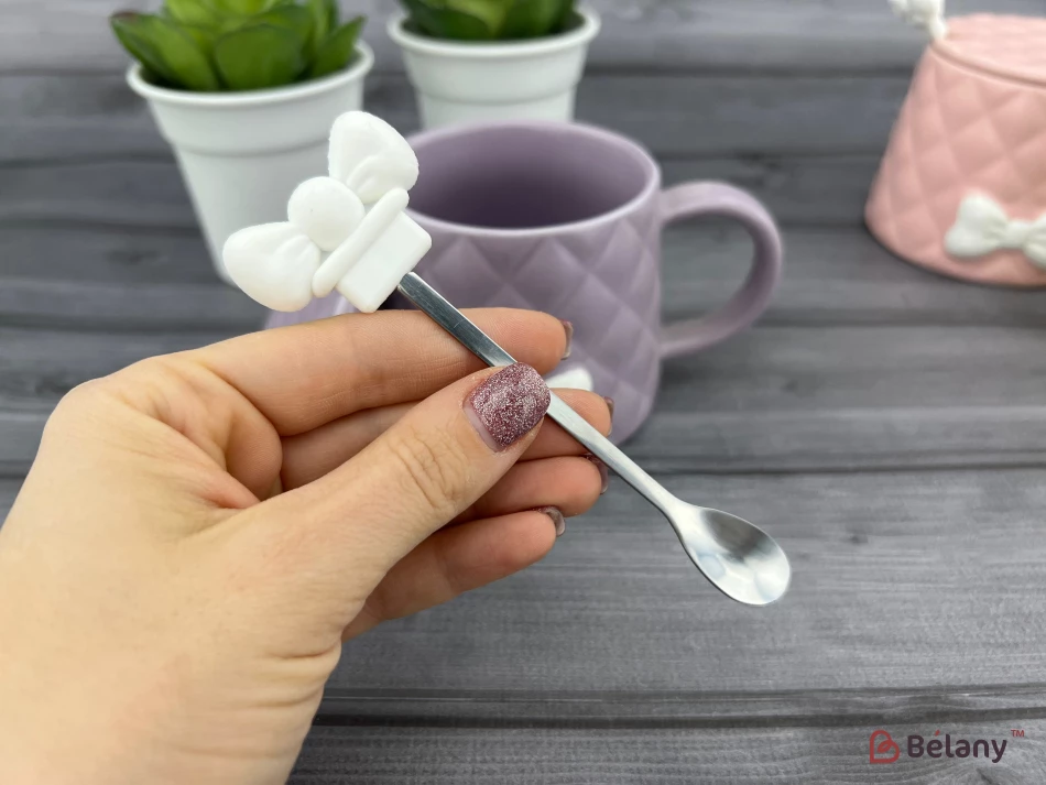 Керамічна чашка "Softy bow" бузковий | 4