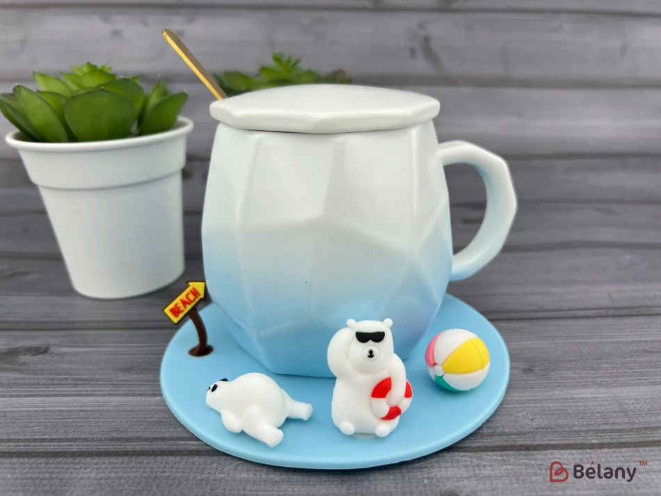 Керамічна чашка "Summer Time" блакитна