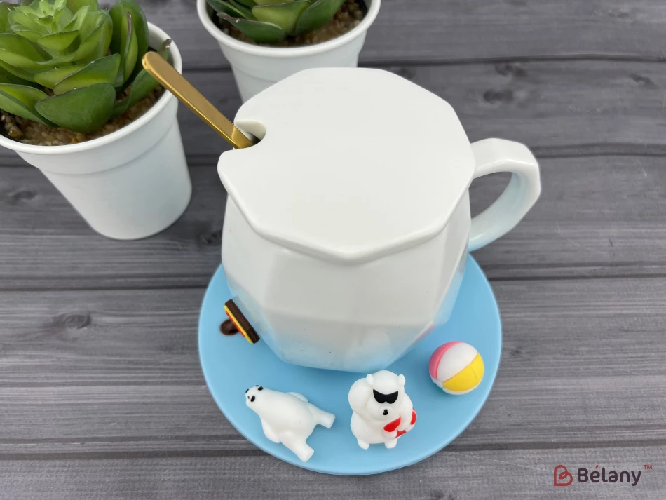 Керамічна чашка "Summer Time" блакитна | 4