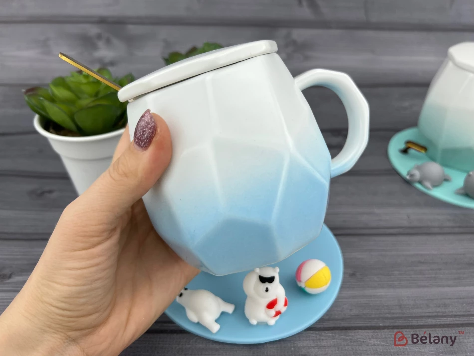 Керамічна чашка "Summer Time" блакитна | 6