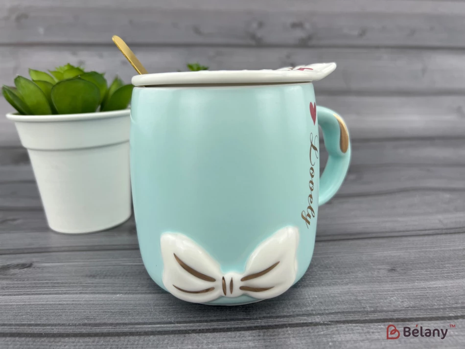 Керамічна чашка "Beauty Ribbon" аквамарин