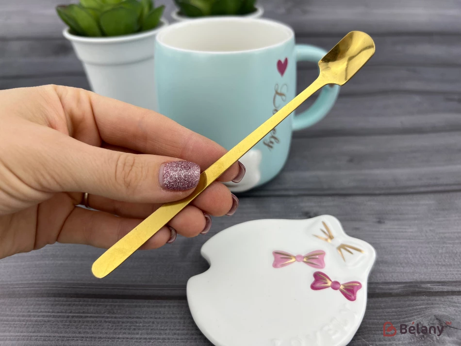 Керамічна чашка "Beauty Ribbon" аквамарин | 3