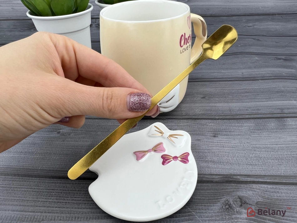 Керамічна чашка "Beauty Ribbon" кремова | 5